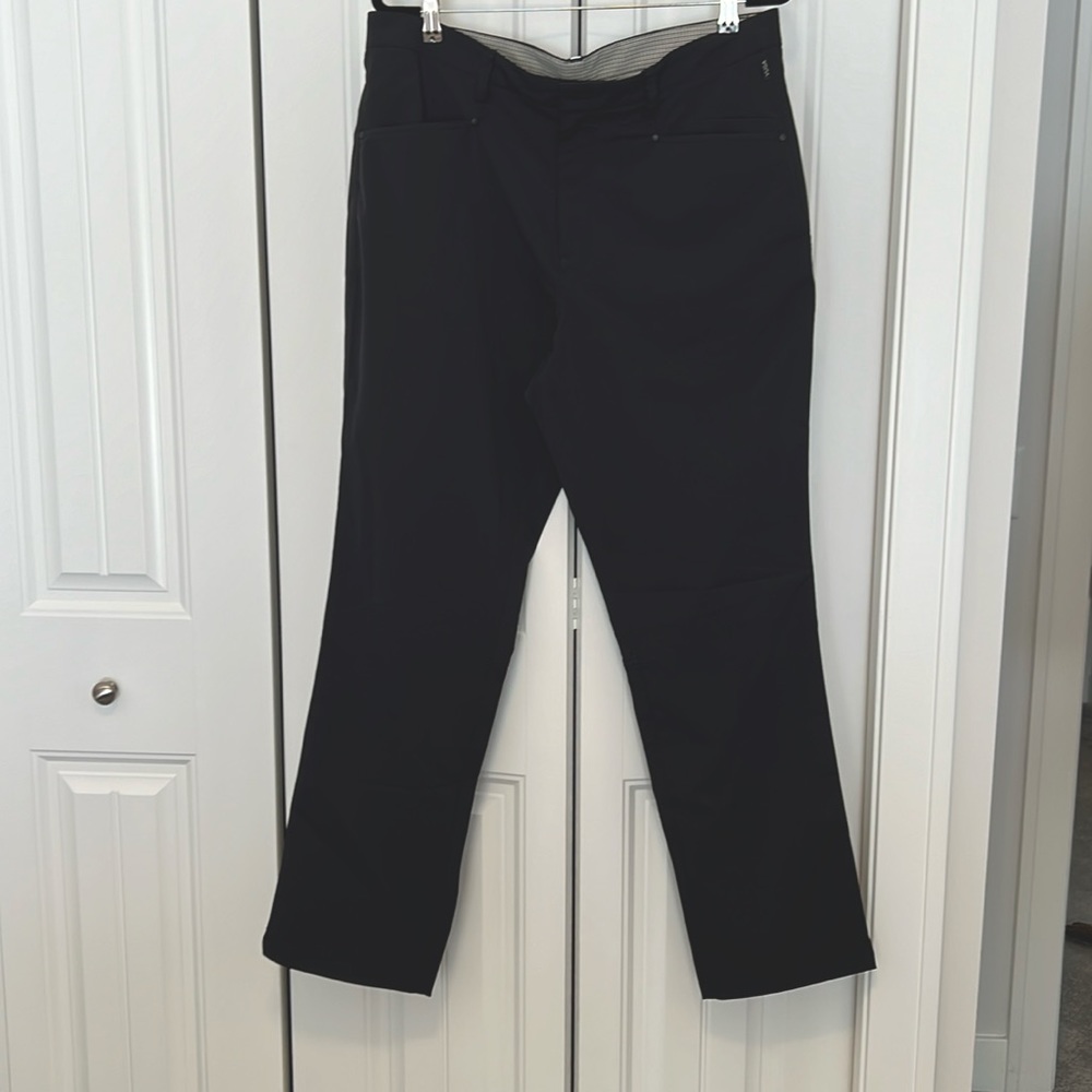 Vuga Mens Black Stretch Tech Flat front Golf Pants Size 36